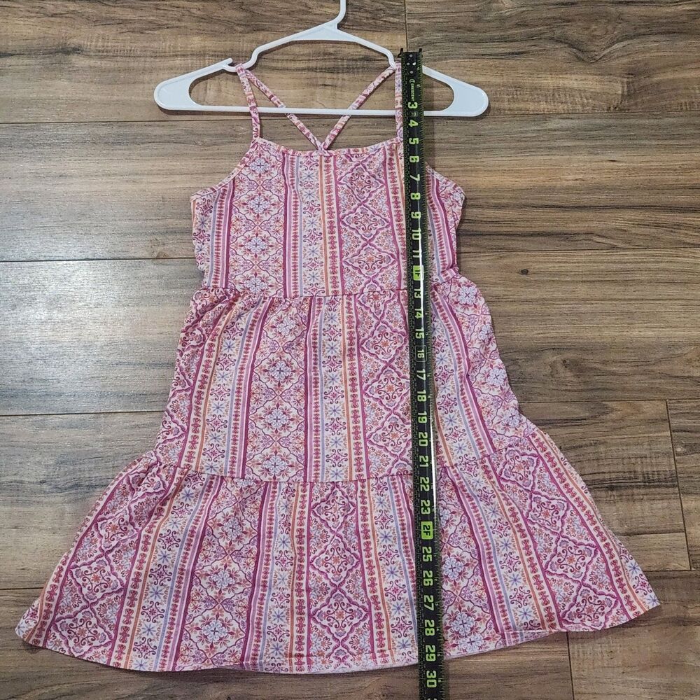 Place Girls Sundress XL 14 Pink Boho Sleeveless Strappy Summer Midi Dress - Picture 6 of 7
